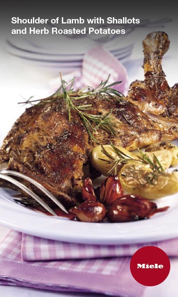 Shoulder of Lamb with Shallots and Herb Roasted Potatoes
