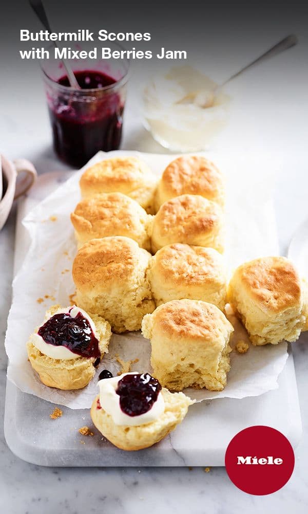Buttermilk Scones with Mixed Berries Jam