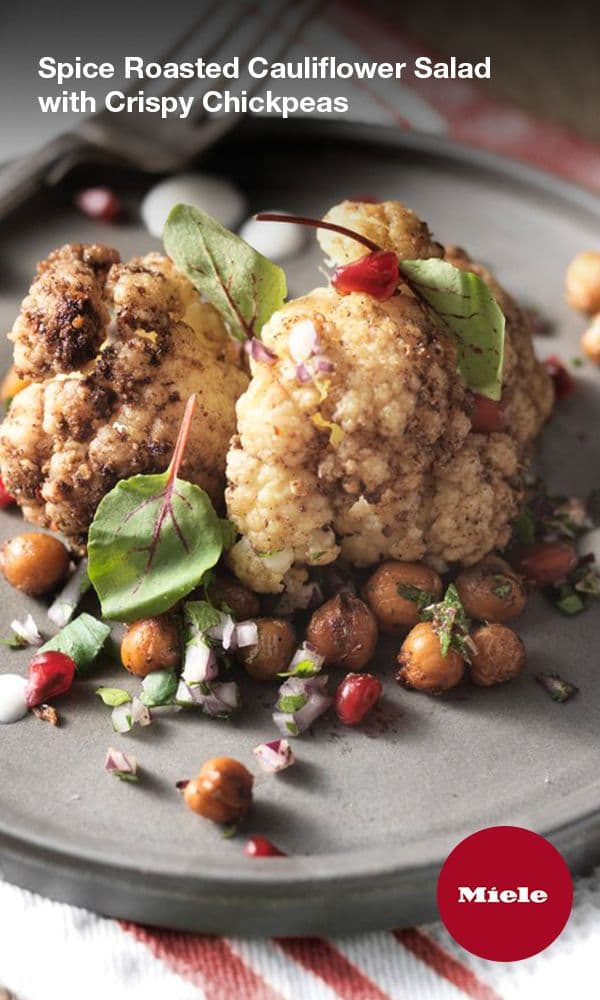 Spice Roasted Cauliflower Salad with Crispy Chickpeas