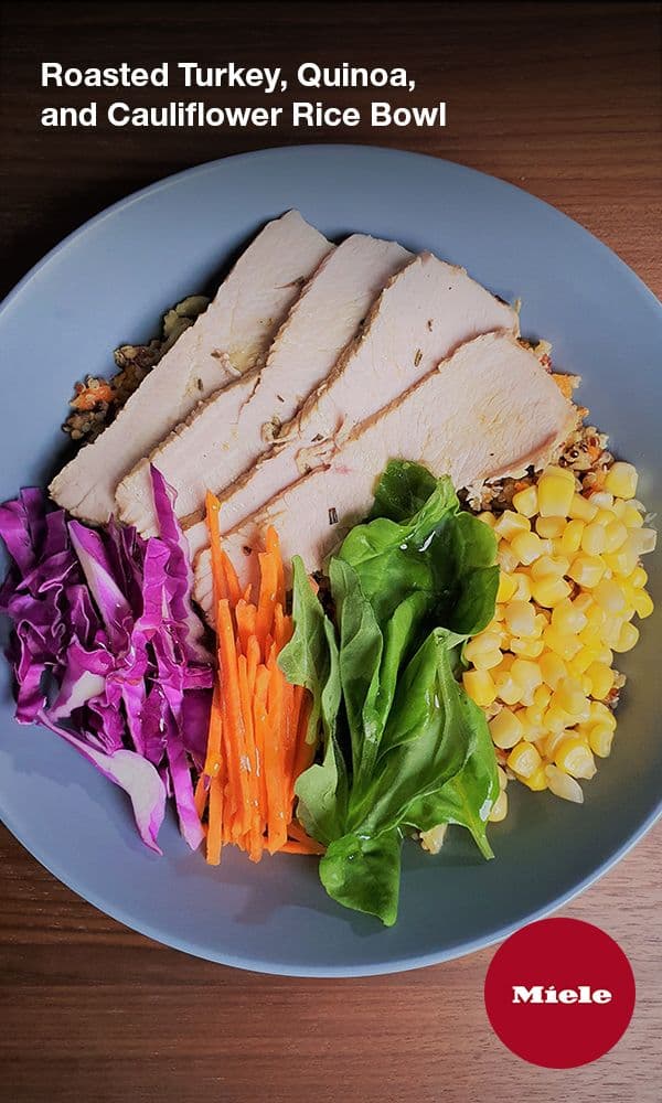 Roasted Turkey, Quinoa, and Cauliflower Rice Bowl