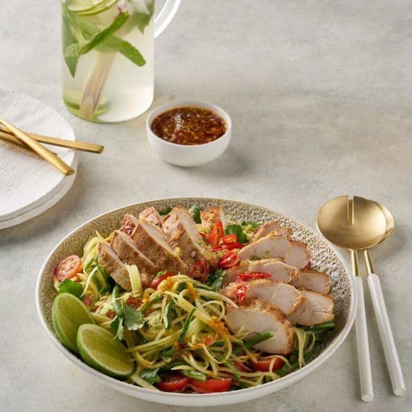 Vietnamese Roast Chicken with Green Papaya Salad and Toasted Rice